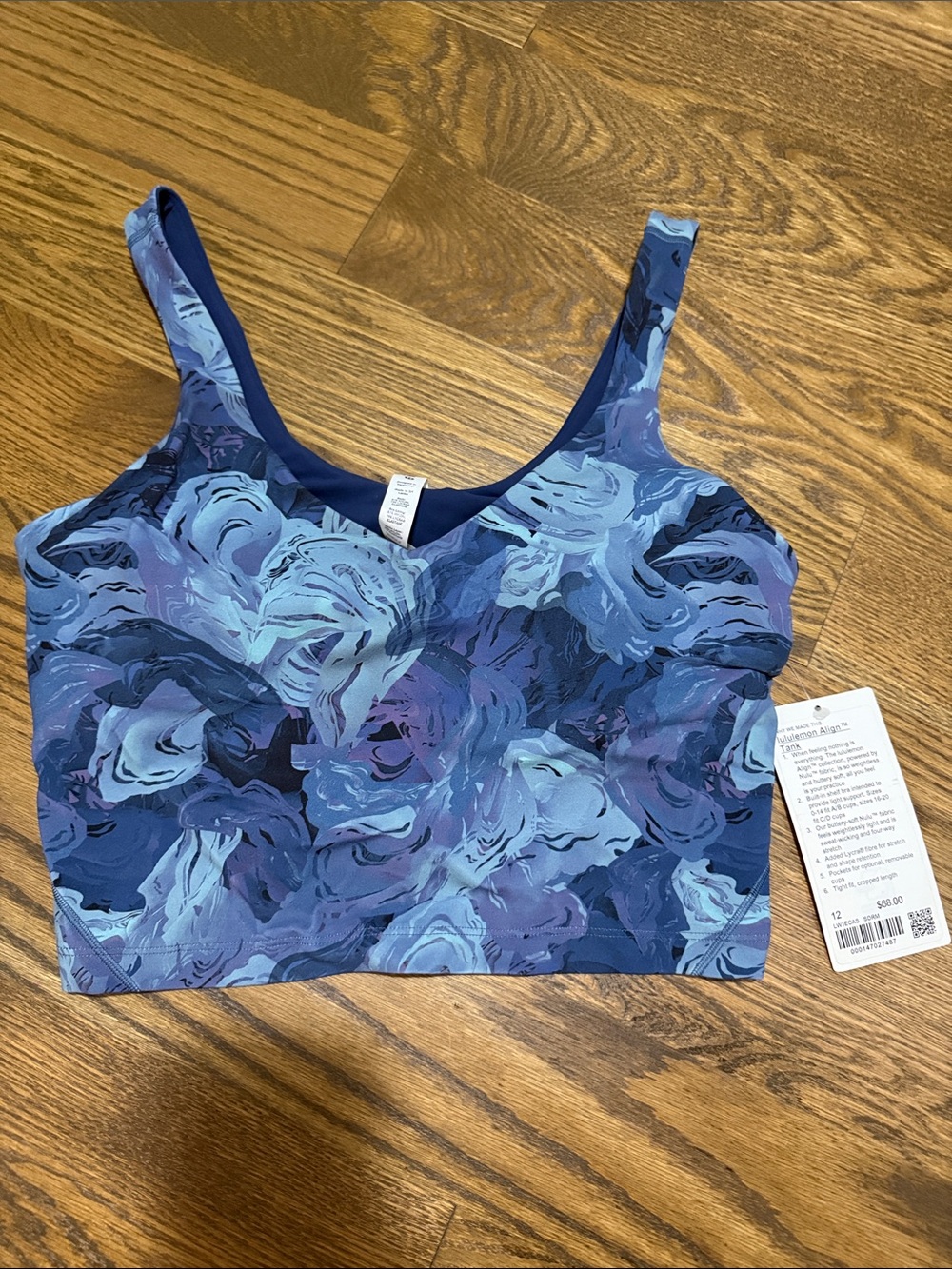 lululemon athletica Blue & Navy Abstract Floral Sports Bra